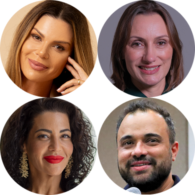 Denize Savi, Karina Martines, Roberta Faria e Renato Marcelino